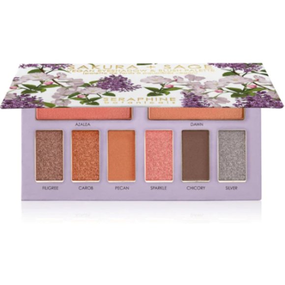 Sakura + Sage Vegan Eyeshadow & Blush Palette by Seraphine Botanicals - Picture 2 of 4